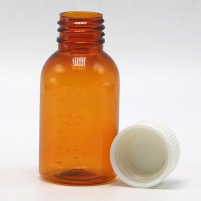 Huile de tabac de qualité supérieure 30 ml PET Ambre Sirop plastique Flasque liquide à vis