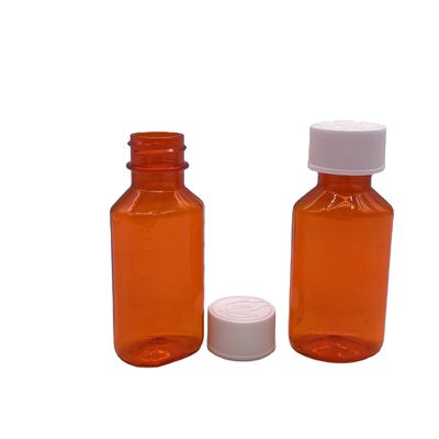 Bouteille de médicament liquide en plastique PET de 60 ml avec bouchon anti-enfant et sérigraphie