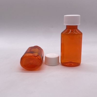 Bouteille de médicament liquide en plastique PET de 60 ml avec bouchon anti-enfant et sérigraphie