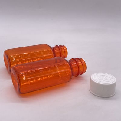 Bouteille de médicament liquide en plastique PET de 60 ml avec bouchon anti-enfant et sérigraphie