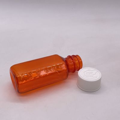 Bouteille de médicament liquide en plastique PET de 60 ml avec bouchon anti-enfant et sérigraphie