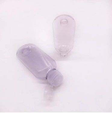 Contenant de lavage des mains en PET transparent de 50 ml Portable rempli à nouveau Bouteille de pressage de voyage vide avec crochet