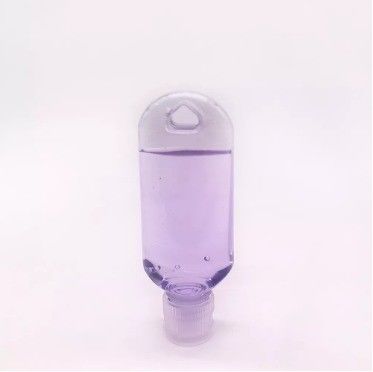 Contenant de lavage des mains en PET transparent de 50 ml Portable rempli à nouveau Bouteille de pressage de voyage vide avec crochet
