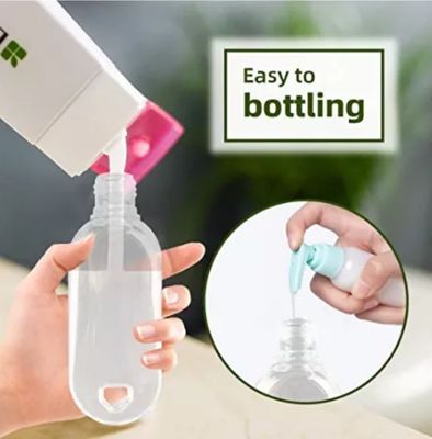 Contenant de lavage des mains en PET transparent de 50 ml Portable rempli à nouveau Bouteille de pressage de voyage vide avec crochet