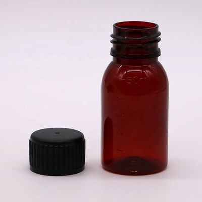 Bouteille de sirop contre la toux en PET 50 ml pour le stockage de liquides oraux lubrifiants à l'huile