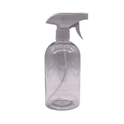 600mL 20OZ flacon de pulvérisation en PET Boston Ronde en plastique personnalisée pompe à couleur déclencheur Spray Flasque désinfectant pour les mains
