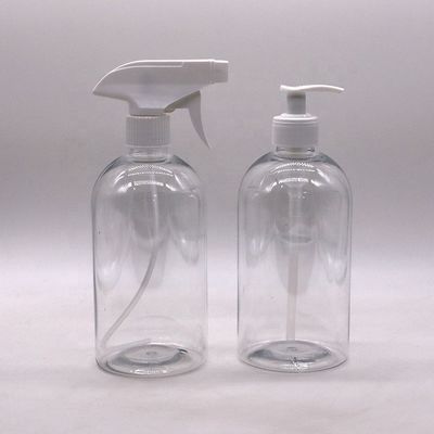 600mL 20OZ flacon de pulvérisation en PET Boston Ronde en plastique personnalisée pompe à couleur déclencheur Spray Flasque désinfectant pour les mains