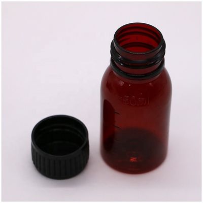 Bouteille de sirop contre la toux en PET 50 ml pour le stockage de liquides oraux lubrifiants à l'huile