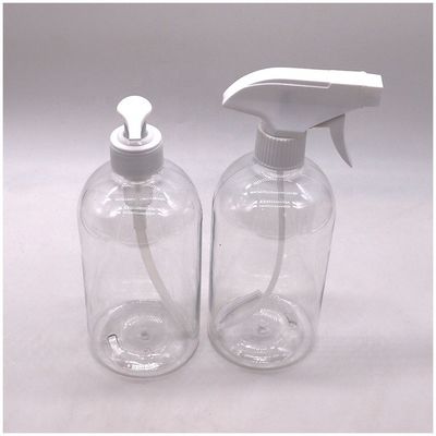 600mL 20OZ flacon de pulvérisation en PET Boston Ronde en plastique personnalisée pompe à couleur déclencheur Spray Flasque désinfectant pour les mains