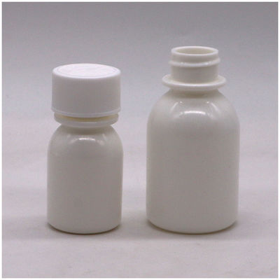 Bouteille de médicament liquide oral en PE blanc de 30 ml avec couvercle à l' anti-enfant et capuchon CRC