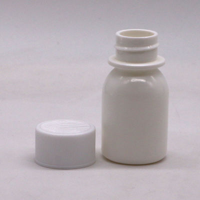 Bouteille de médicament liquide oral en PE blanc de 30 ml avec couvercle à l' anti-enfant et capuchon CRC