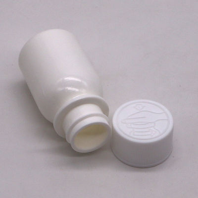 Bouteille de médicament liquide oral en PE blanc de 30 ml avec couvercle à l' anti-enfant et capuchon CRC