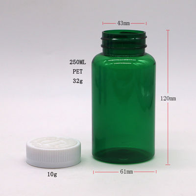 Couvercles anti-enfants Contenants de pilules en PET pour pharmacie Organisation médicale 250 ml