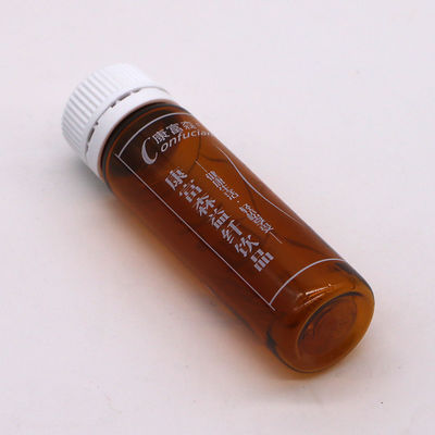 Bouteille de liquide oral de 15 ml PET Ambre Brun avec capuchon anti-altération pour emballage médical
