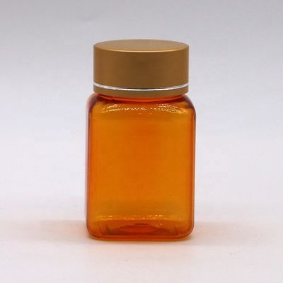 Bouteille de pilule transparente carré en PET de 90 ml avec différents capuchons de la société pharmaceutique chinoise