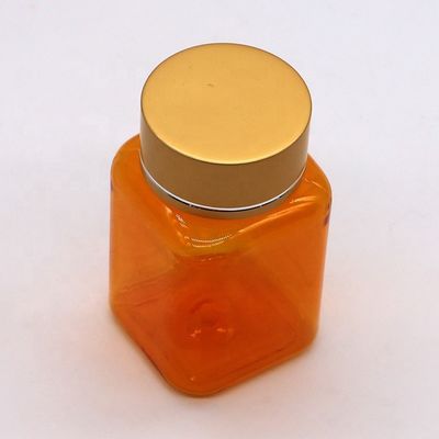 Bouteille de pilule transparente carré en PET de 90 ml avec différents capuchons de la société pharmaceutique chinoise