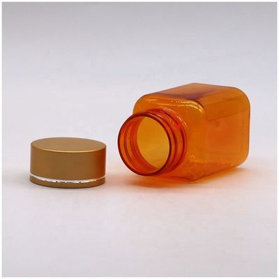 Bouteille de pilule transparente carré en PET de 90 ml avec différents capuchons de la société pharmaceutique chinoise