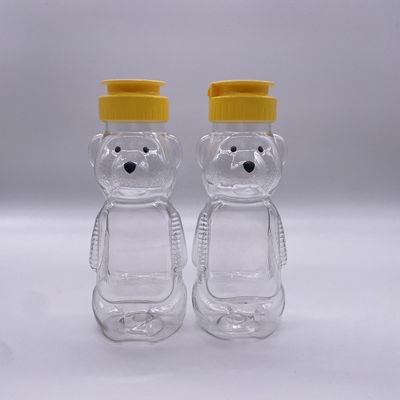 Bouteille de boissons en plastique en forme d'ours de qualité alimentaire de 200 ml avec bouchon à vis en aluminium