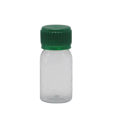Bouteille de médicament pour liquide oral en PET blanc de 30 ml avec bouchon de sécurité et sérigraphie