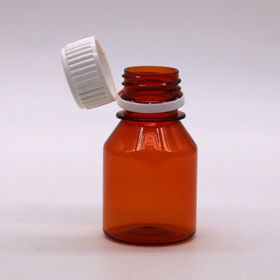 Bouteilles de pilules en plastique portables et vides en PET de 50 ml avec bouchon à vis blanc