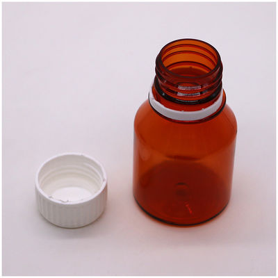 Bouteilles de pilules en plastique portables et vides en PET de 50 ml avec bouchon à vis blanc