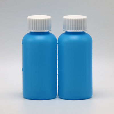 Médecine industrielle Bouteille de sirop en HDPE 60 ml / 2 oz Blanc/Bleu Opaque Anti-ultraviolet