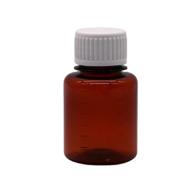 2OZ/60ml/cc PET Brown Medicine Grading Scale Bouteille d'emballage liquide pour l'huile de cigarette