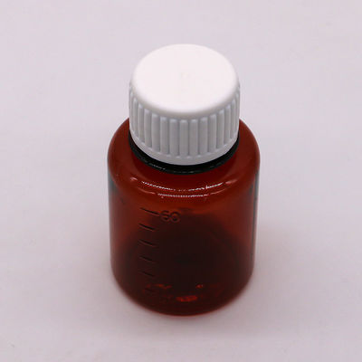 2OZ/60ml/cc PET Brown Medicine Grading Scale Bouteille d'emballage liquide pour l'huile de cigarette