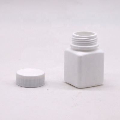 Produit pharmaceutique industriel HDPE 30cc carré Bouteille en plastique en capsule avec bouchon à vis