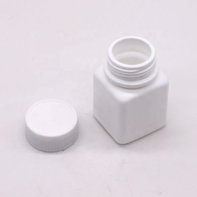 Produit pharmaceutique industriel HDPE 30cc carré Bouteille en plastique en capsule avec bouchon à vis