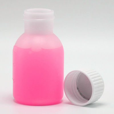 Bouteille de sirop PE 60 ml / 2 oz en couleur opaque blanc/bleu pour des options de couleurs personnalisées