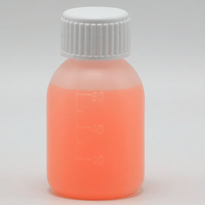 Bouteille de sirop PE 60 ml / 2 oz en couleur opaque blanc/bleu pour des options de couleurs personnalisées