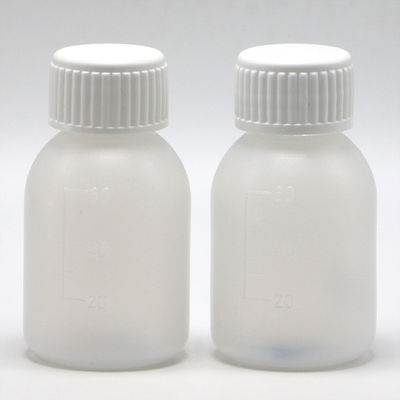 Bouteille de sirop PE 60 ml / 2 oz en couleur opaque blanc/bleu pour des options de couleurs personnalisées