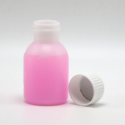 Bouteille de sirop PE 60 ml / 2 oz en couleur opaque blanc/bleu pour des options de couleurs personnalisées