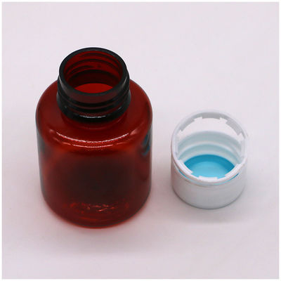 70 ml de flacon de liquide oral pour sirop pour la toux d'érable ambrée PET avec bouchon de sécurité et joint thermique