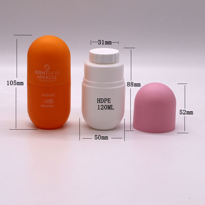 Populaire 120cc/130ml/180ml HDPE Bouteille en forme de capsule pour complément alimentaire 4 oz