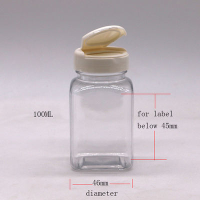 Bouteille de médicaments 100 ml Bouteille en plastique carré en PET avec couleur personnalisée et différents couvercles