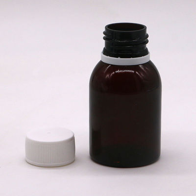 Bouteille de liquide oral pour sirop pour la toux d'érable PET de 80 ml avec écran d'impression et bouchon de sécurité