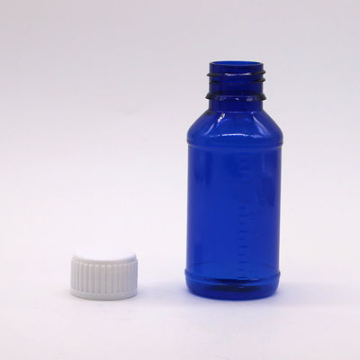 Bouteille de sirop pour la toux PET 100 cc ambre/orange/bleu avec bouchon de sécurité et joint thermique