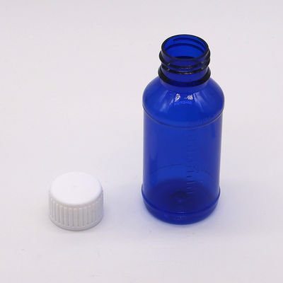 Bouteille de sirop pour la toux PET 100 cc ambre/orange/bleu avec bouchon de sécurité et joint thermique