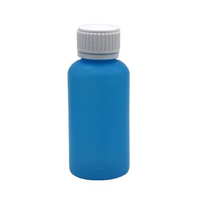 Bouteille en plastique vide liquide HDPE 100 ml de couleur personnalisable avec échelle et couvercle de sécurité