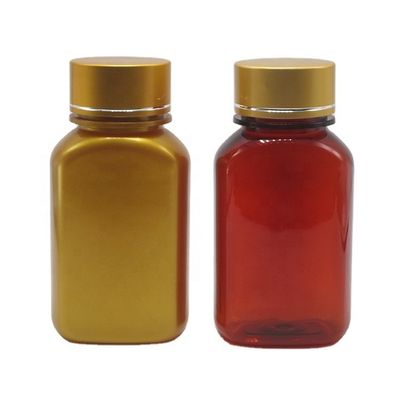Couleur personnalisable 150 ml PET Carré Flat Bouteilles de médicaments en plastique avec différents couvercles