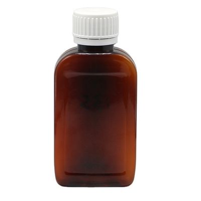 Bouteille de sirop pour la toux d'érable d'ambre/orange PET de 100 cc avec capuchon CRC et joint thermique