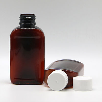 Bouteille de sirop pour la toux d'érable d'ambre/orange PET de 100 cc avec capuchon CRC et joint thermique