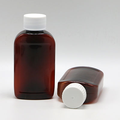 Bouteille de sirop pour la toux d'érable d'ambre/orange PET de 100 cc avec capuchon CRC et joint thermique