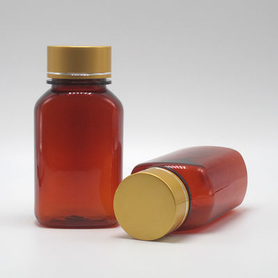 Couleur personnalisable 150 ml PET Carré Flat Bouteilles de médicaments en plastique avec différents couvercles