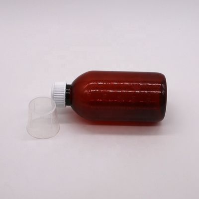 Flacon de médicament liquide en PET ambre de 250 ml avec capuchon à vis et récipient de médicament de pharmacie