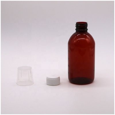 Flacon de médicament liquide en PET ambre de 250 ml avec capuchon à vis et récipient de médicament de pharmacie