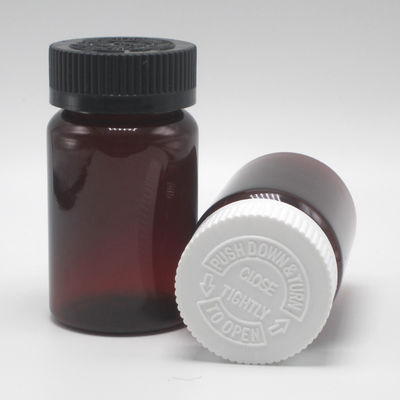 100 ml PET Ambre Bouteille de médicament en plastique pour pilule/vitamine/collier de capsule Matériau PET