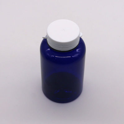 Matériau du collier PET 200cc Bouteille ronde en plastique Contenant de médicament avec bouchon à bague facile à tirer